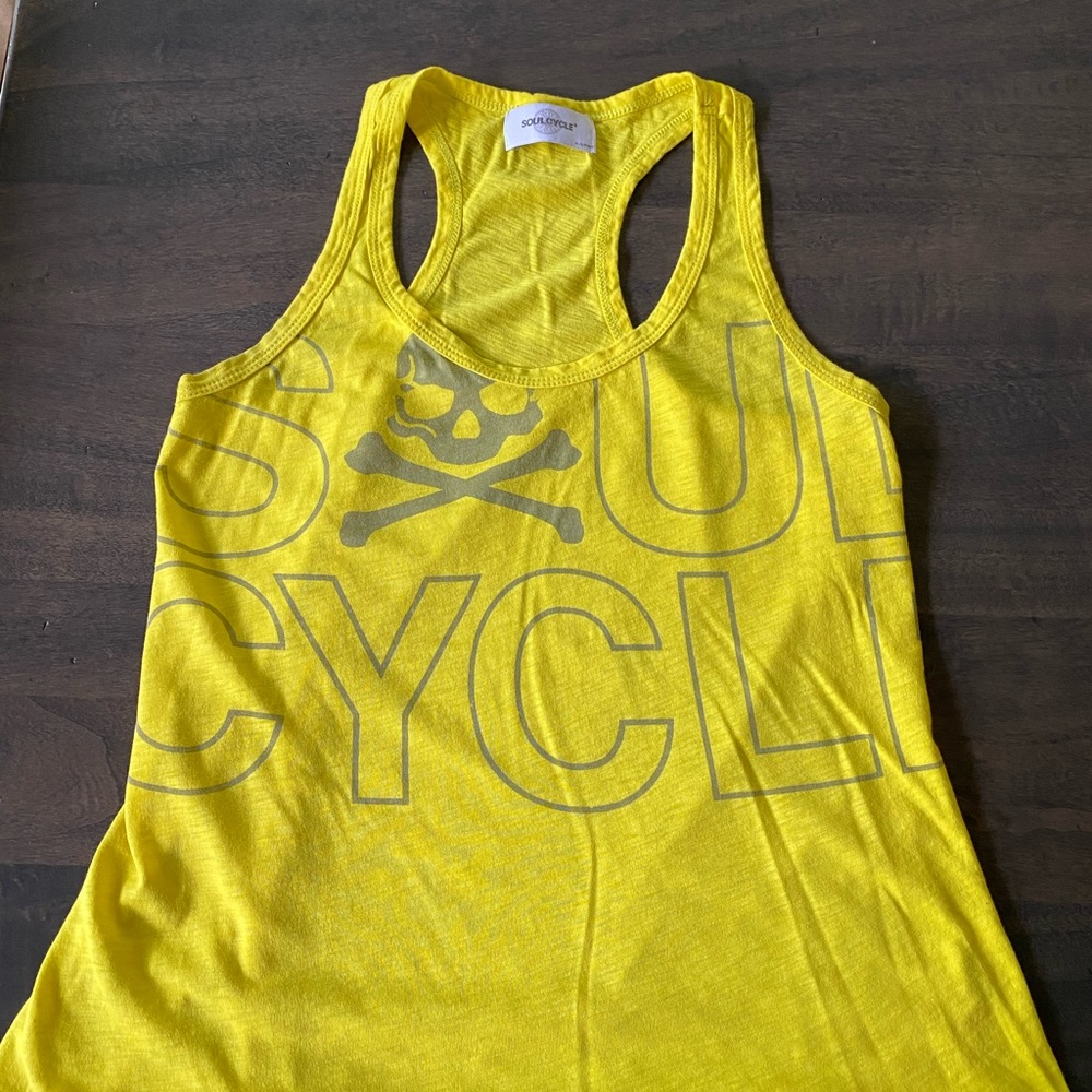 Yellow SoulCycle Racer Back Logo Tank